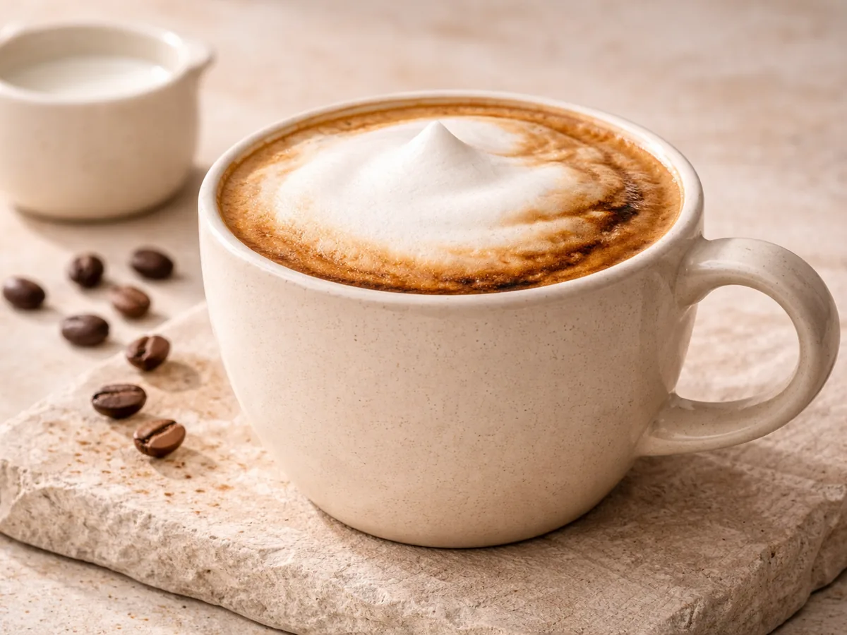 Cappuccino aromatisé à l'ail noir