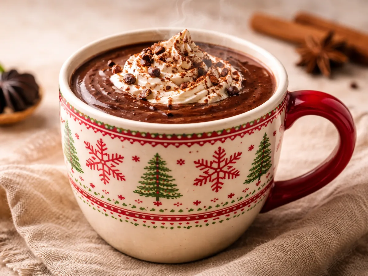 Chocolat chaud épicé avec une touche d'ail noir