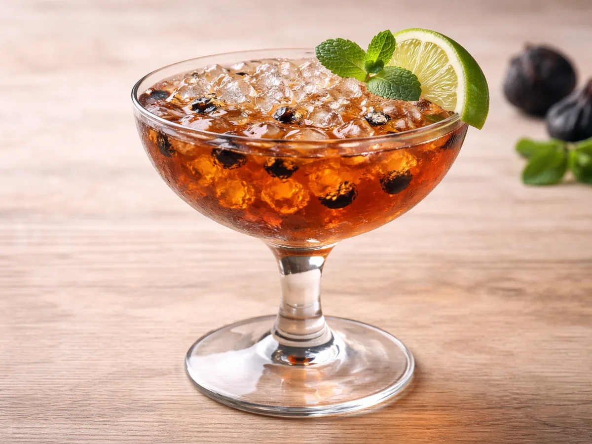 Cocktail de rhum à l'ail noir