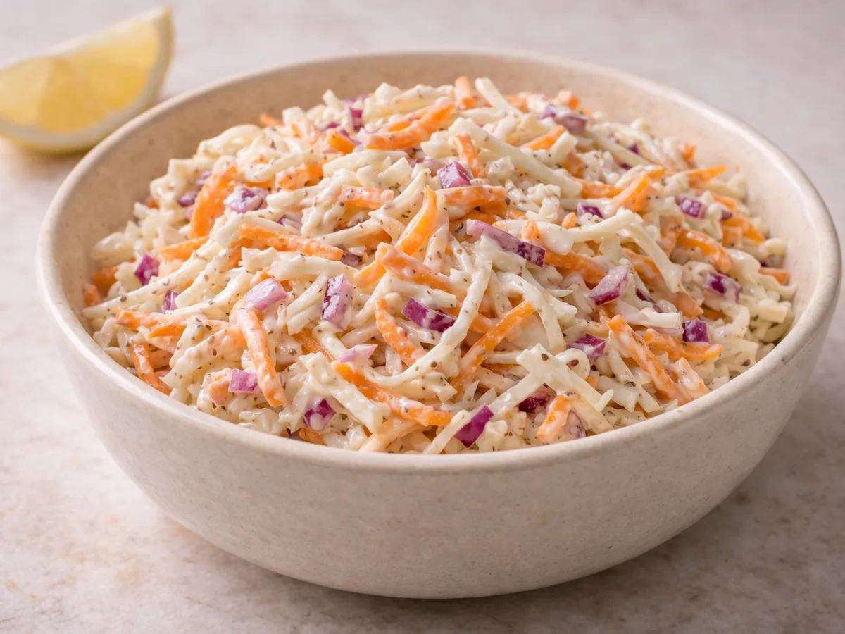 Coleslaw revisitée avec mayonnaise à l'ail noir