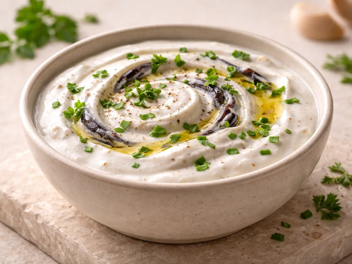 Dressing au Yaourt et Ail Noir