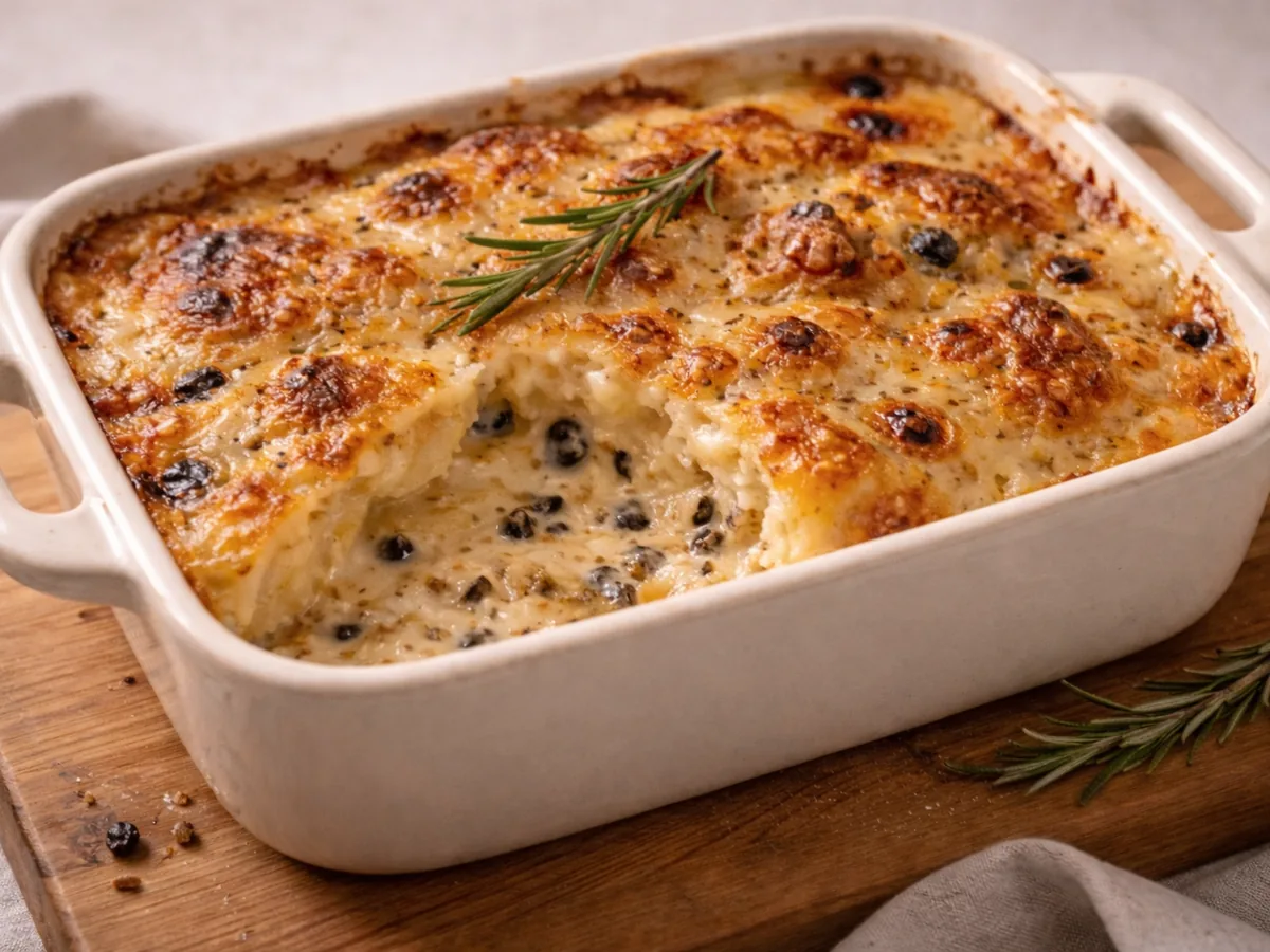 Gratin dauphinois à l'ail noir et romarin