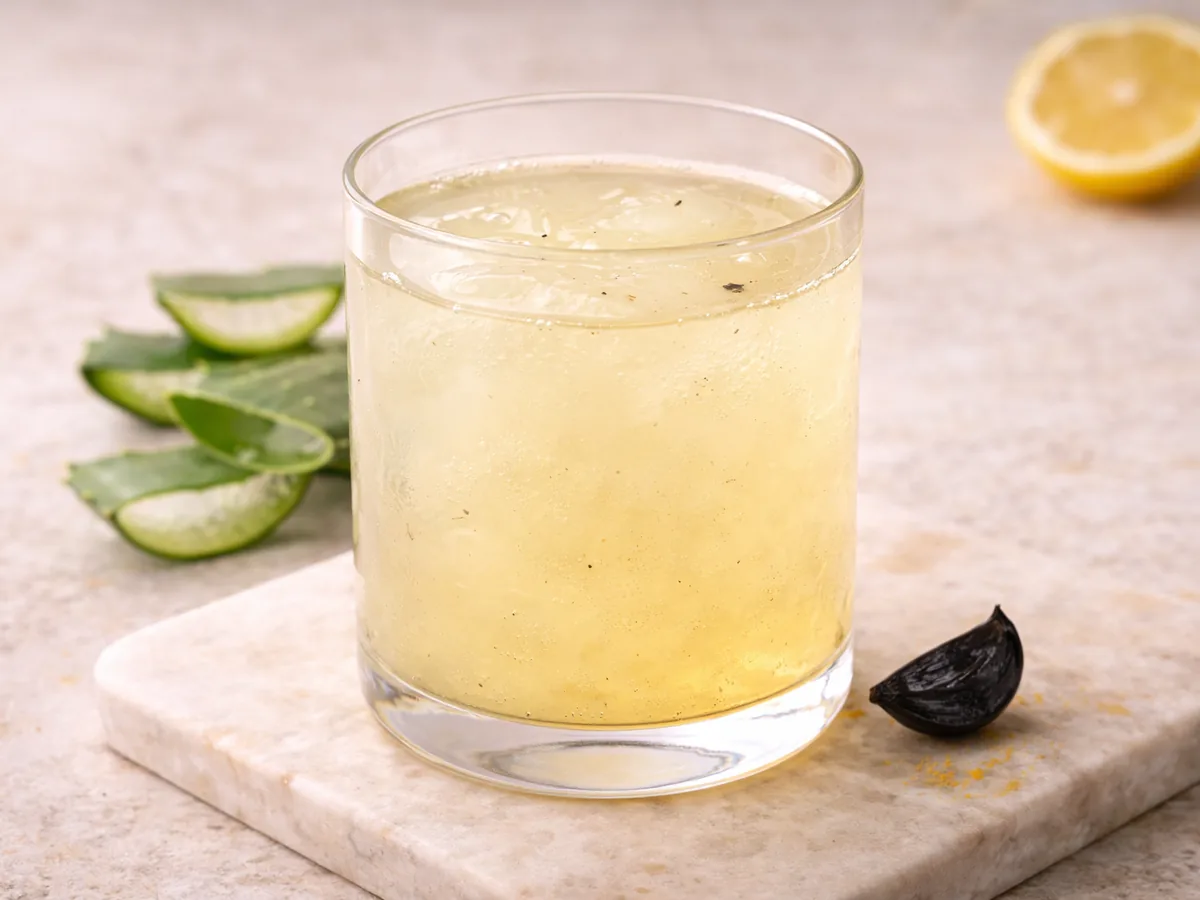 Jus d'Aloès Vera et Ail Noir pour une peau rayonnante