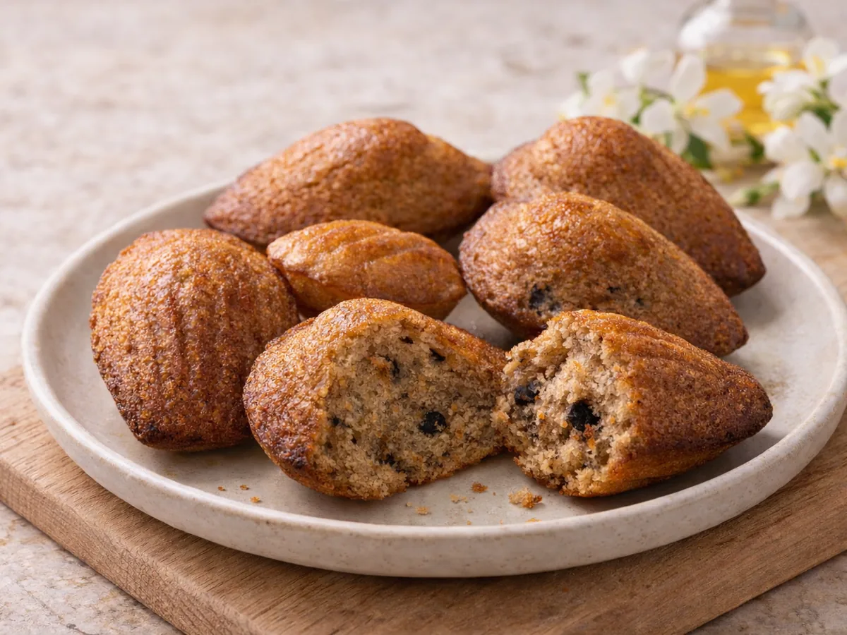 Madeleines à l'ail noir et fleur d'oranger