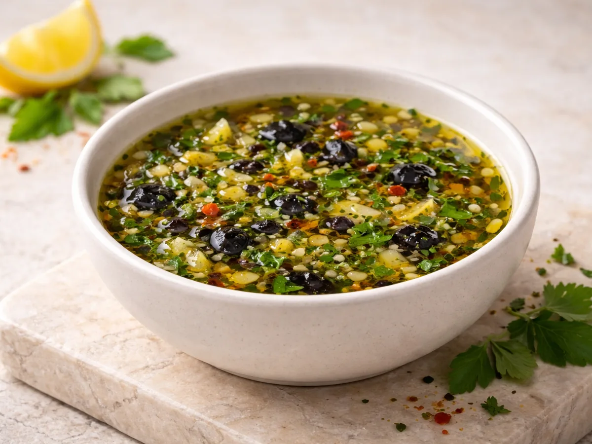 Marinade Citronnée à l'Ail Noir pour Fruits de Mer