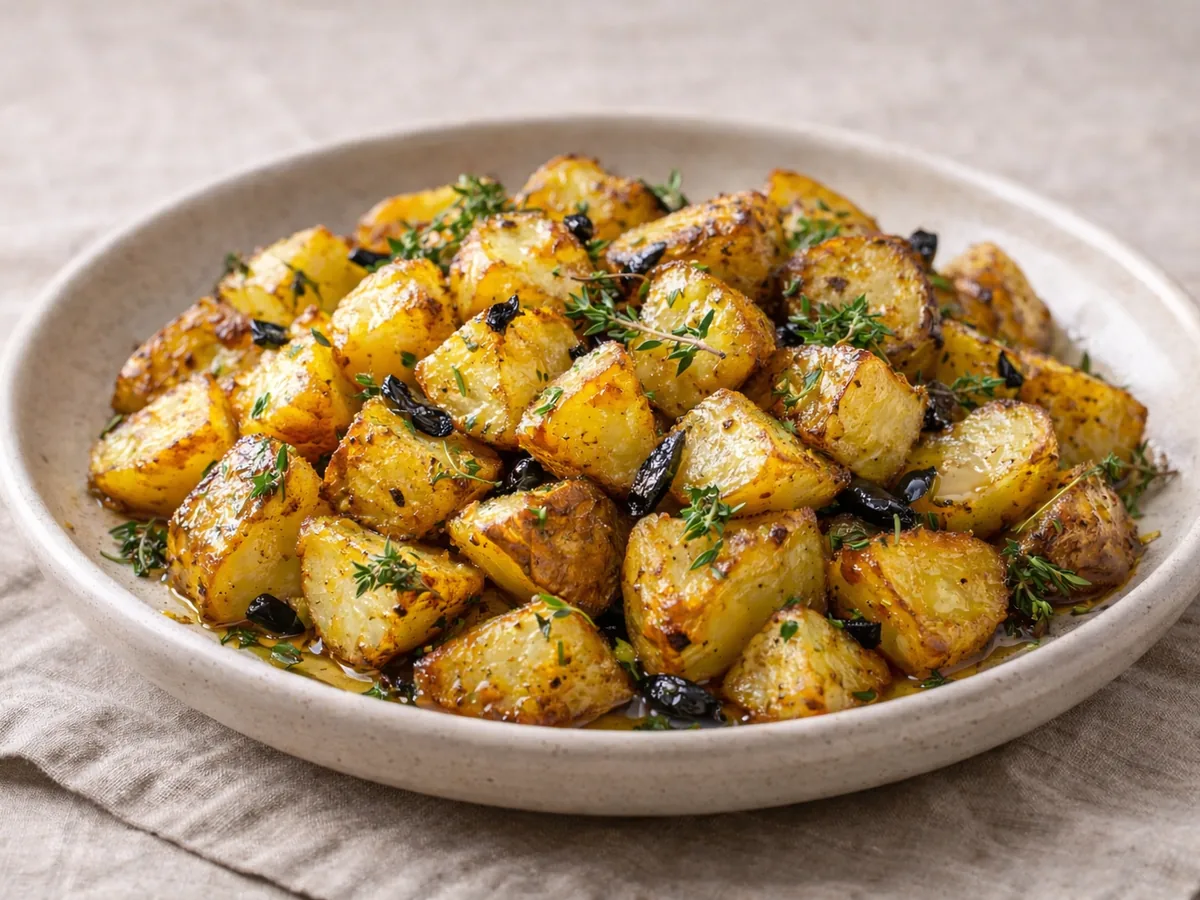 Pommes de terre sautées au thym et ail noir