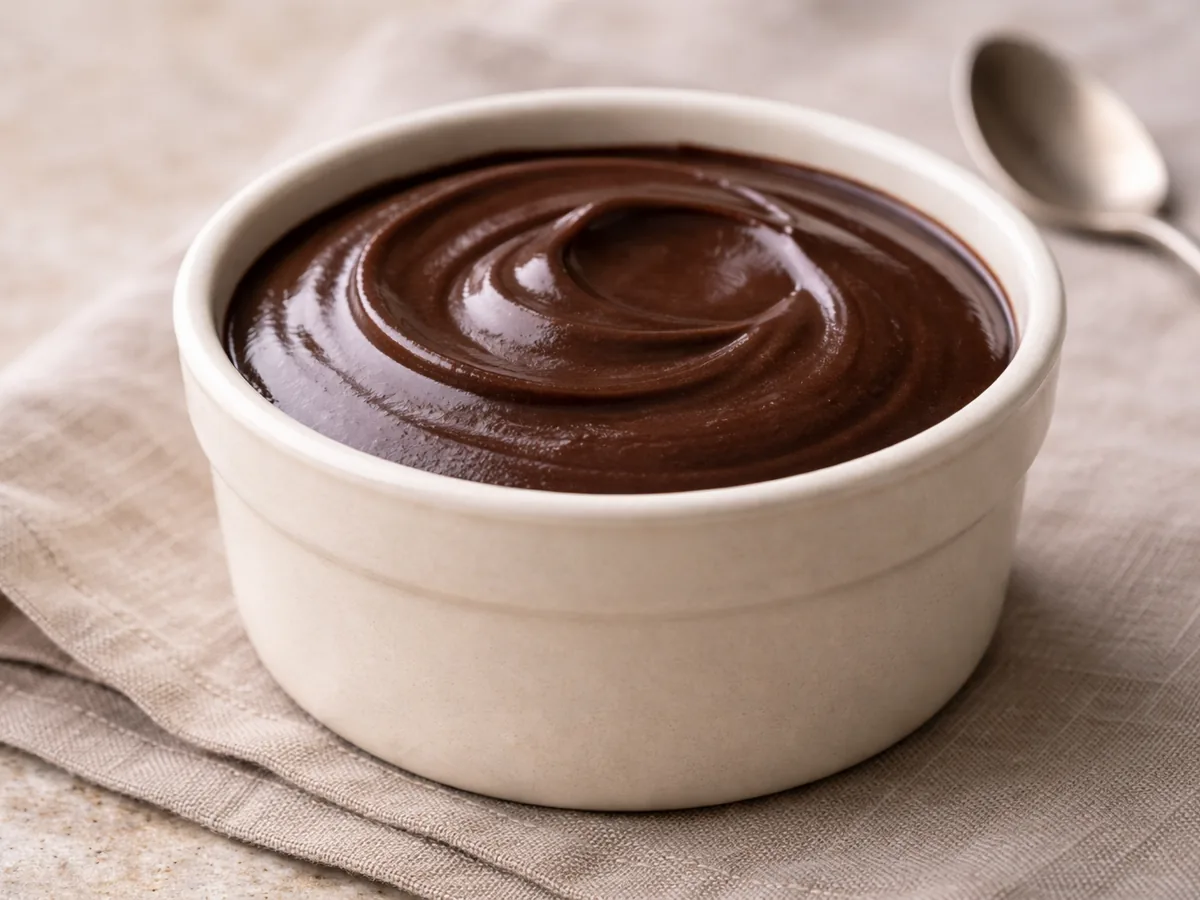 Pudding au chocolat infusé à l'ail noir