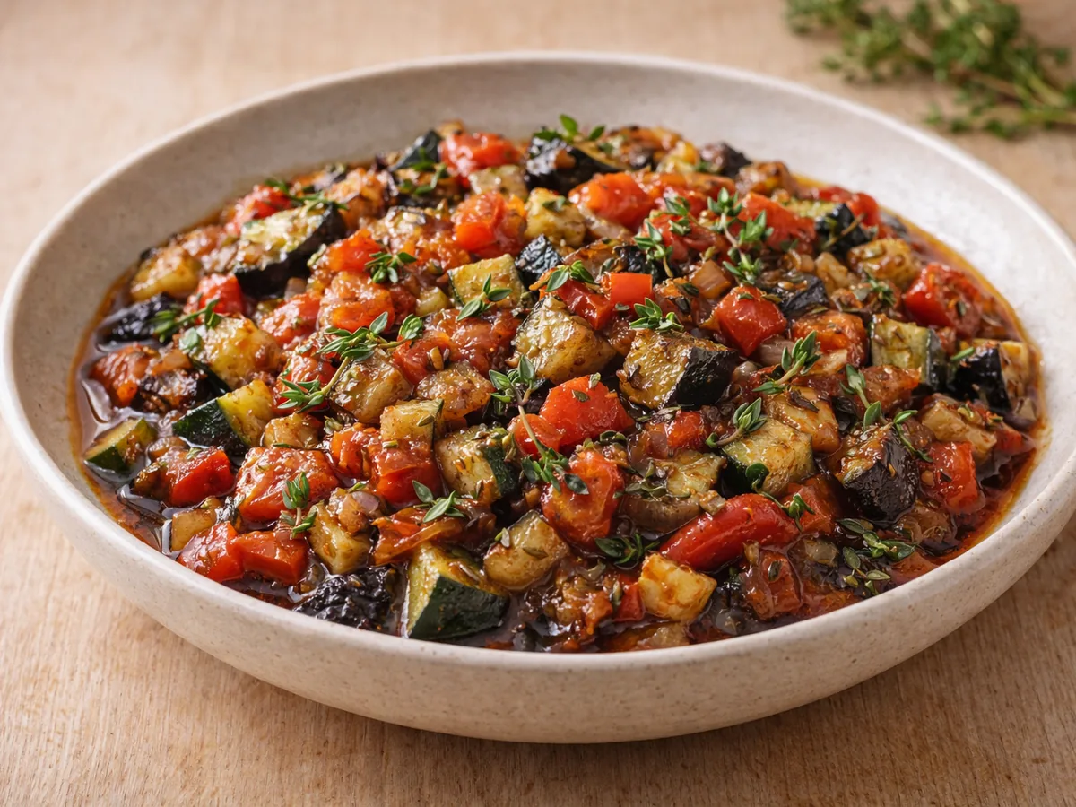 Ratatouille à l'essence d'ail noir