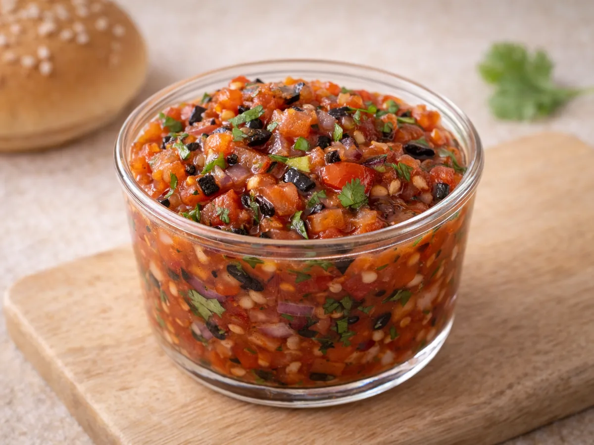 Relish de Tomates à l'Ail Noir pour Burgers