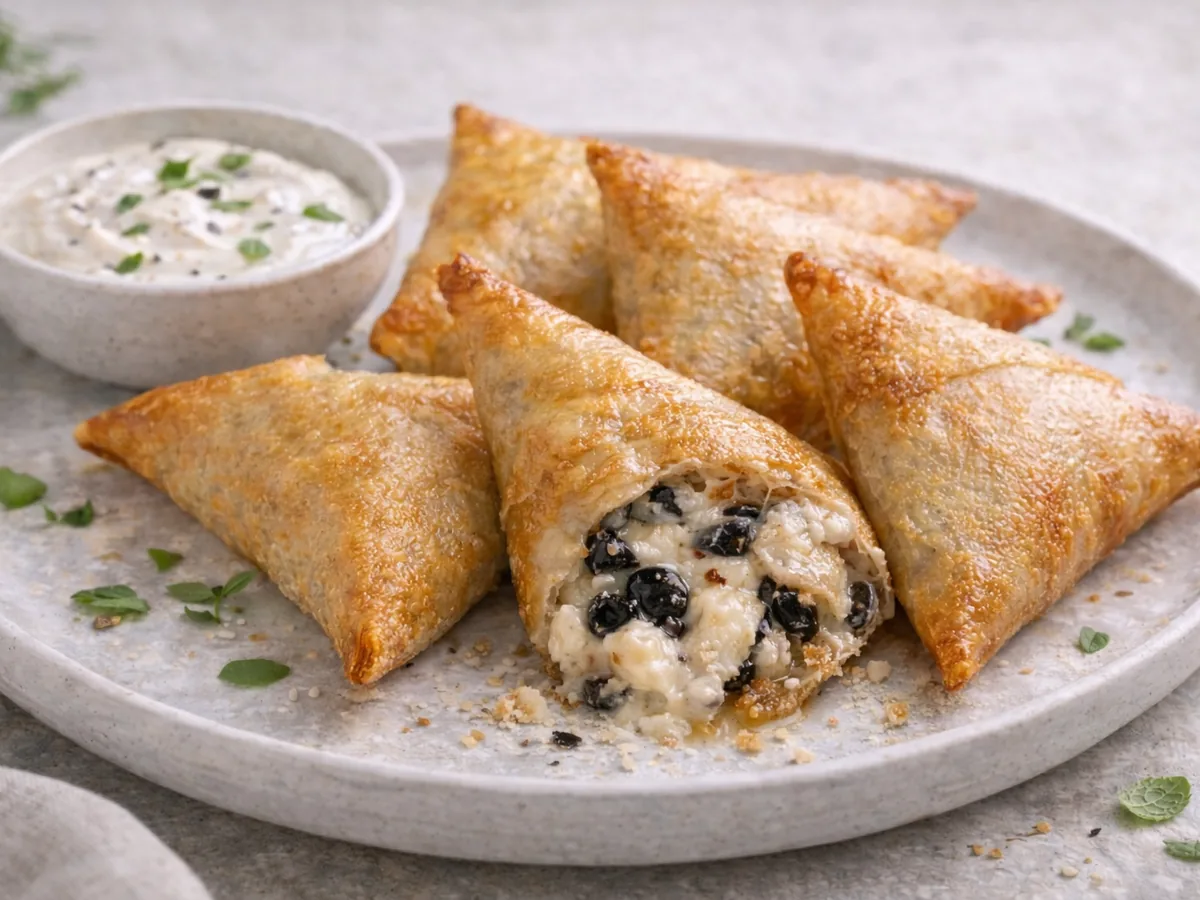 Samoussas au chèvre et ail noir