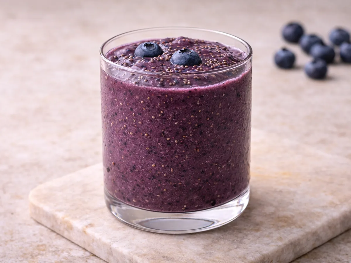 Smoothie à l'Ail Noir, Chia et Myrtilles pour améliorer la mémoire