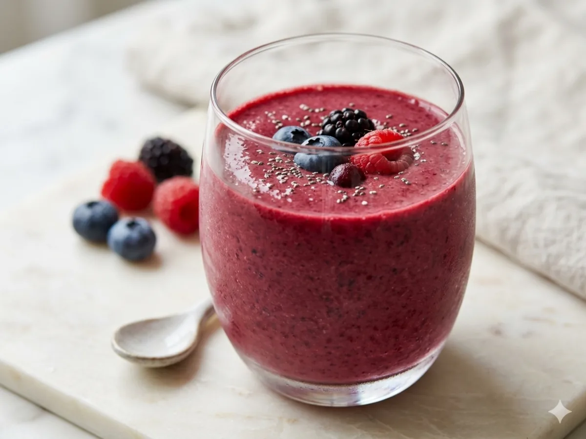 Smoothie aux baies boosté par l'ail noir