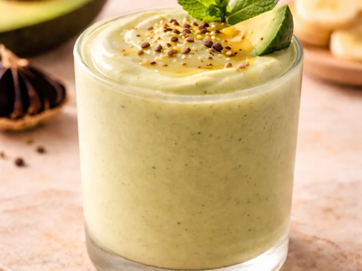 Smoothie avocat-ail noir