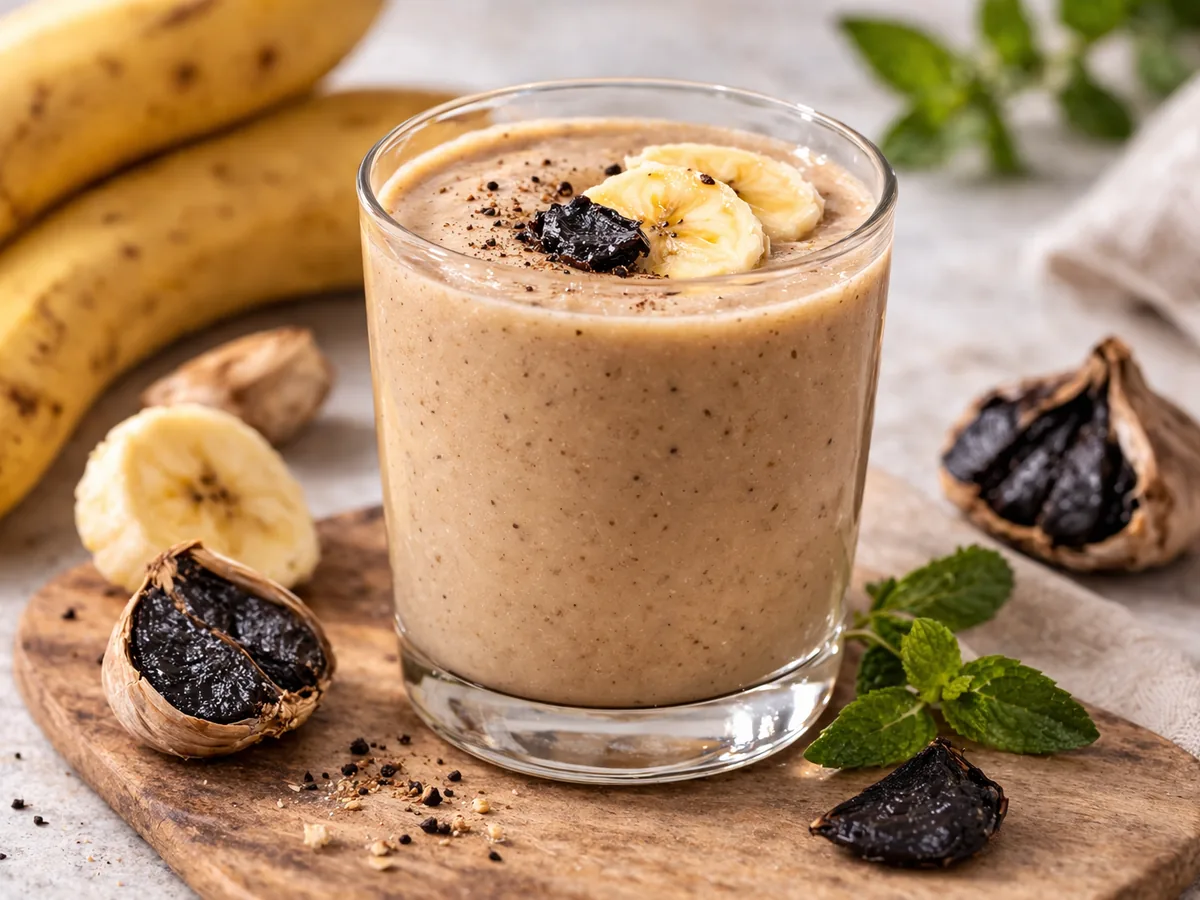 Smoothie onctueux à la banane et ail noir