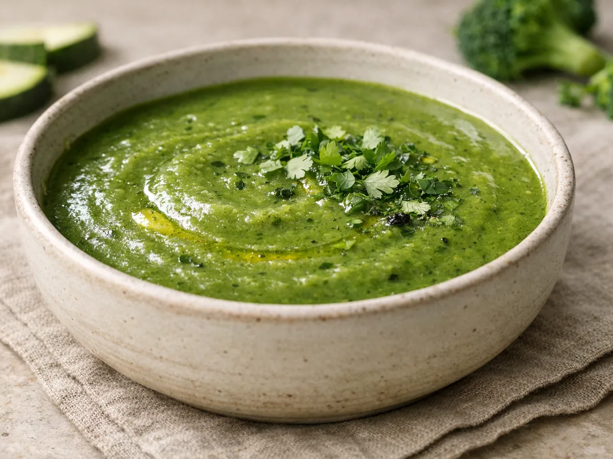 Soupe de Légumes Verts à l'Ail Noir pour une détox