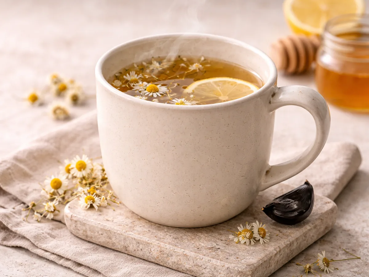 Tisane d'Ail Noir et Camomille pour un sommeil paisible