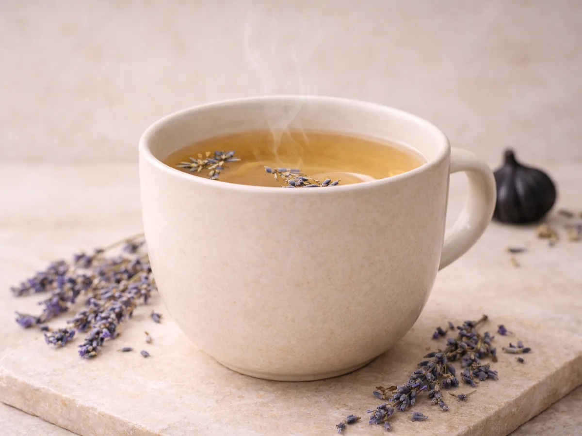 Tisane d'Ail Noir et Lavande pour réduire le stress