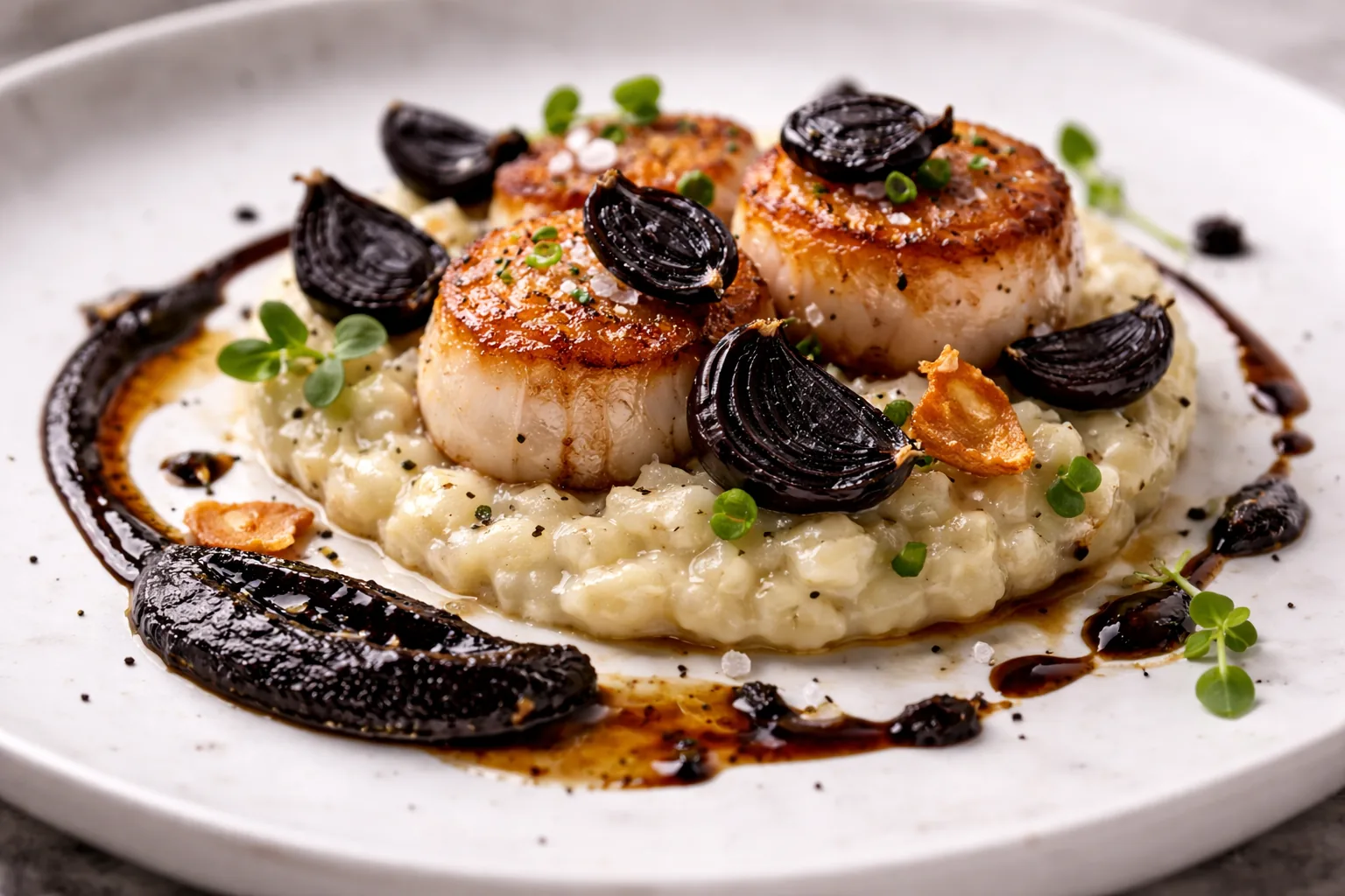 Risotto à l'ail noir